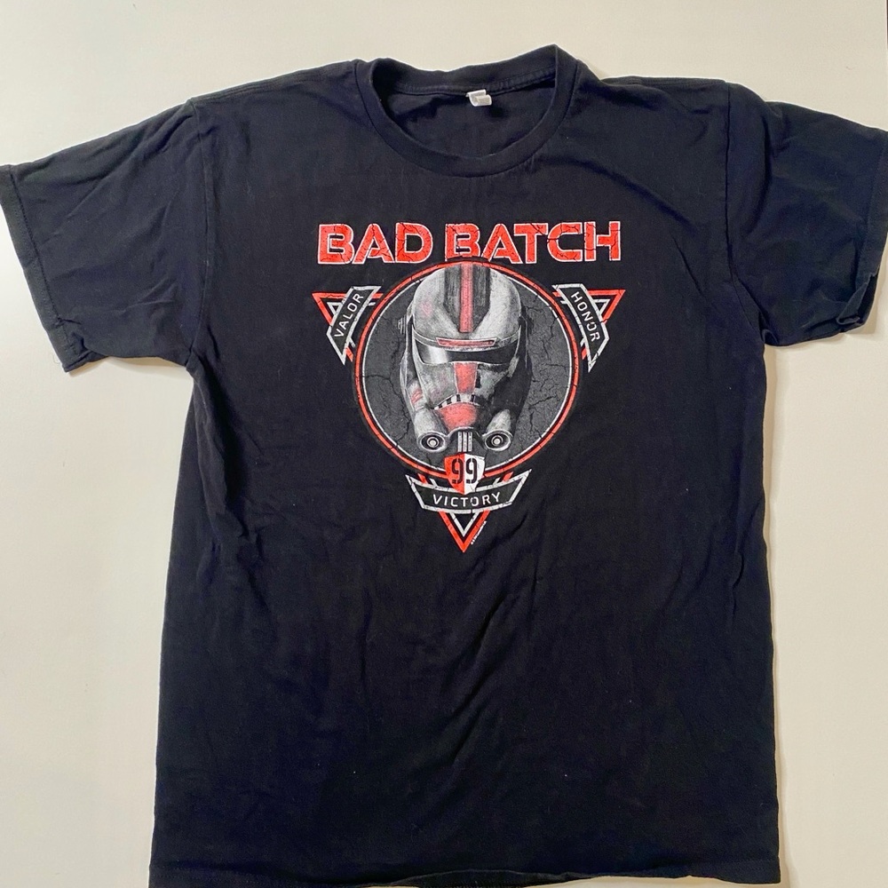 Black Short Sleeve Tee with BAD BATCH Graphic Design size L
